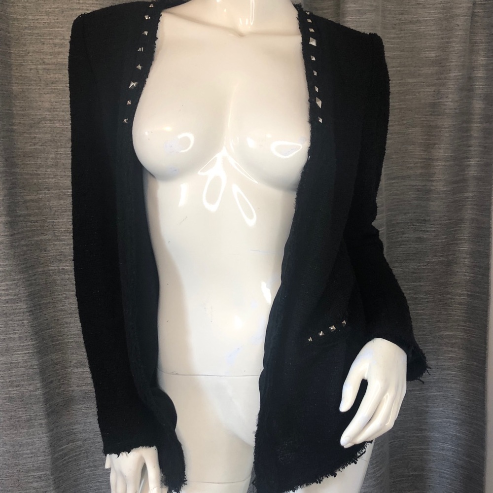 Zara embellished blazer size small black textured